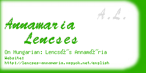 annamaria lencses business card